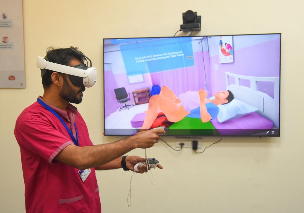 Figure 11: Pukhraj demonstrating the VR method.
