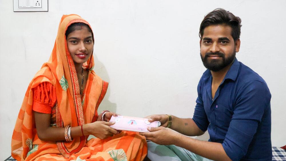 Hariram Verma with his wife, Sanjana