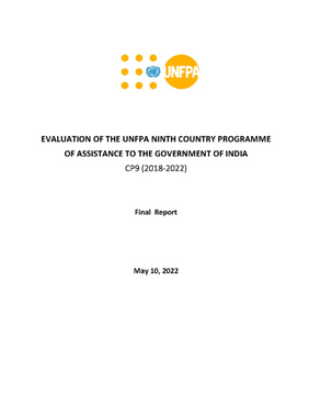 Evaluation of the UNFPA Ninth Country Programme of Assistance to the Government of India