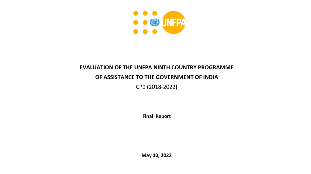 Evaluation of the UNFPA Ninth Country Programme of Assistance to the Government of India