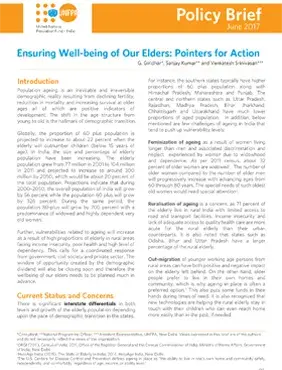 Ensuring Well-being of Our Elders: Pointers for Action