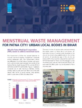 Menstrual Waste Management for Patna City/ Urban Local Bodies in Bihar