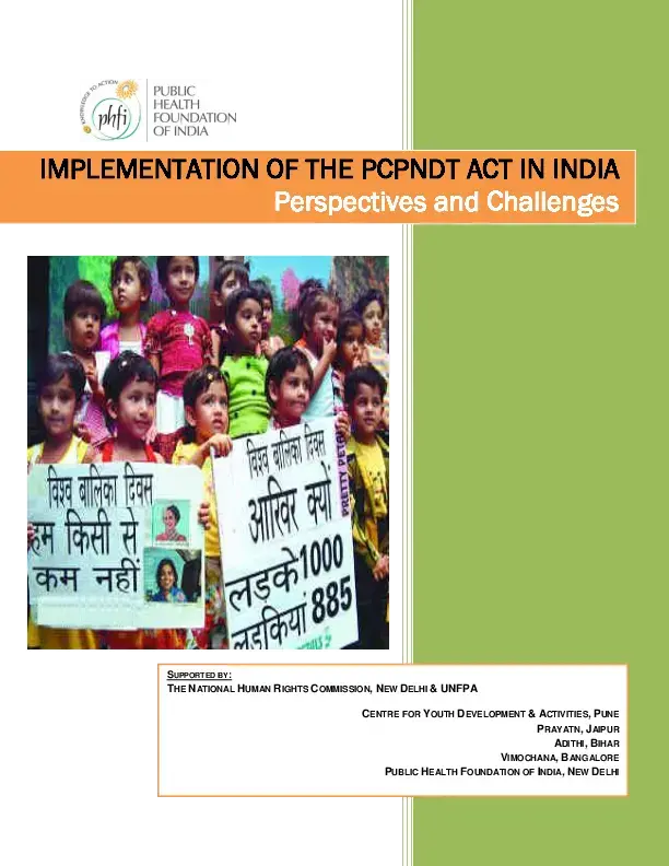 Implementation of the PCPNDT Act in India:Perspectives and Challenges