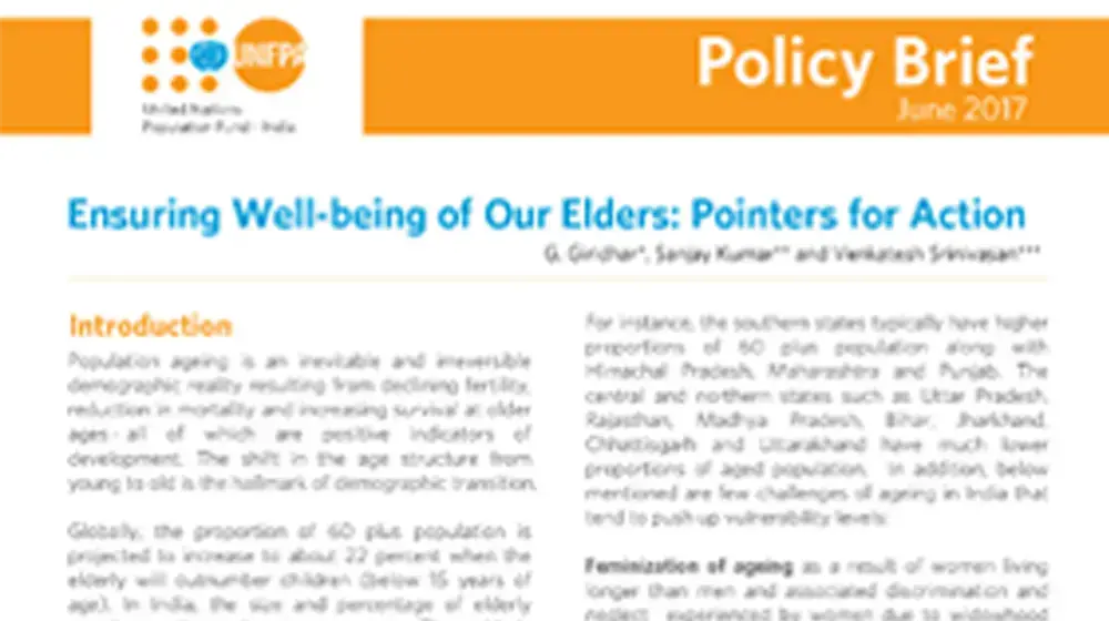 Ensuring Well-being of Our Elders: Pointers for Action